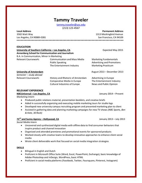 Student Resume Templates At