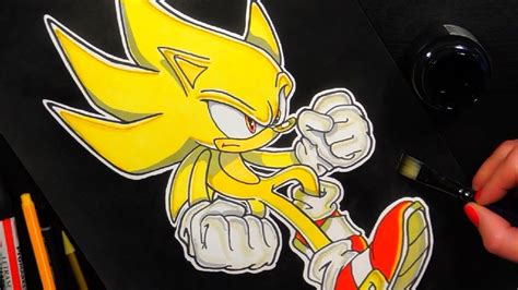 Drawing Sonic Super Sonic Markers And Ink Youtube