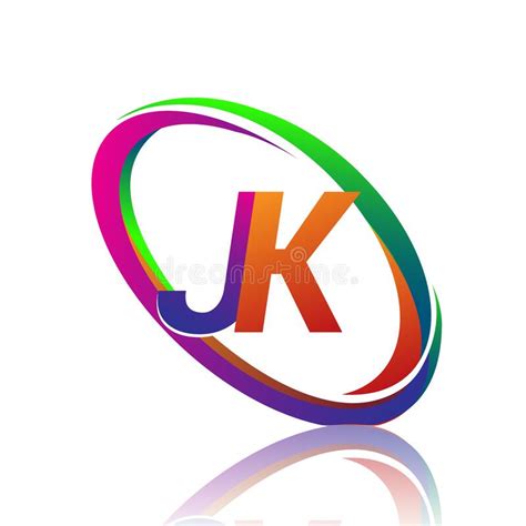 Design Do Logotipo De Letra Jk Para Nome Da Empresa Swoosh Colorido