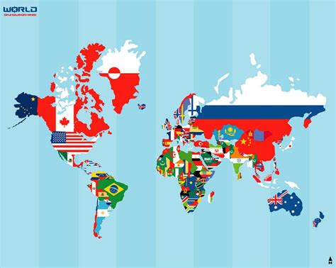 карта мира с флагами Флаги и гербы
