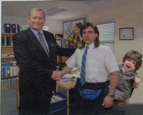 Baby In Back Young Michael Scott Shaking Ed Trucks Hand Know Your Meme