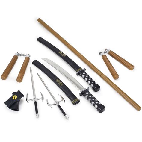 Ninja Warrior Weapons Playset With Katana Swords Nunchucks Sai Bow