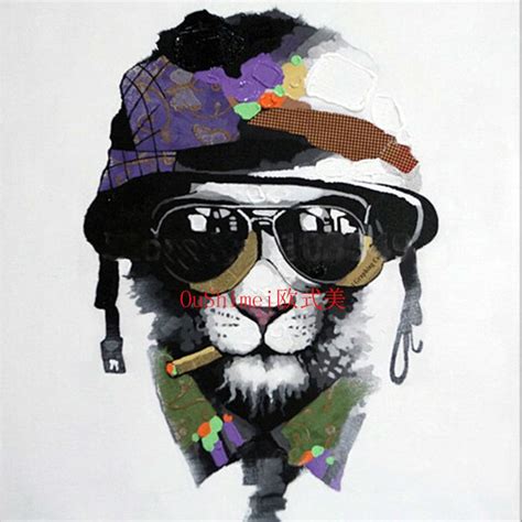 Hand Painted Cartoon Animal Art Painting Modern Hat Pet