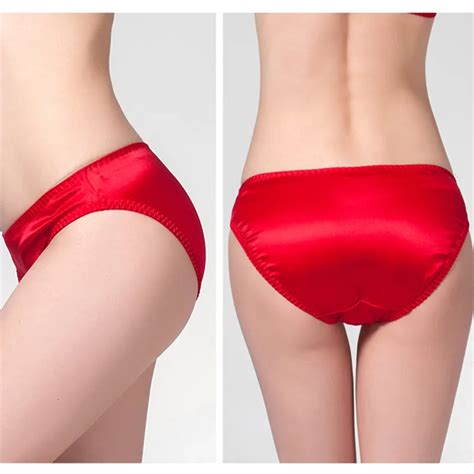 Mulberry Silk Women Panties Sexy Solid Pure Silk Briefs M L Xl Free Shipping In Women S