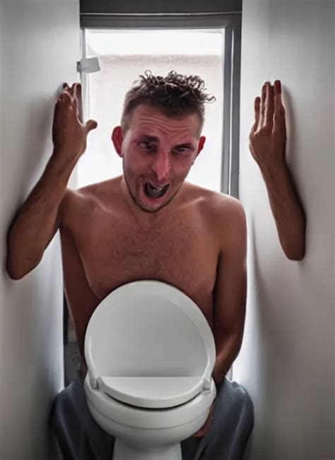 Man Stuck Inside A Toilet With Only His Head Out Bad Stable Diffusion OpenArt
