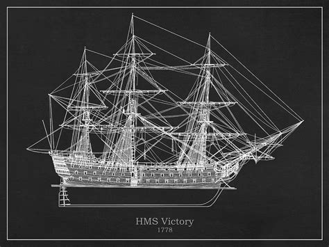 Hms Victory Ship Plans Drawing By Stockphotosart Com Pixels