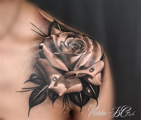 These types of photorealistic tattoos are the product of higher designing skills or machinery. rose tattoo black and white … | Pinteres…