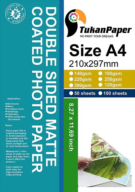 Double Sided Matte All Inkjet Printer Photo Paper 83x11