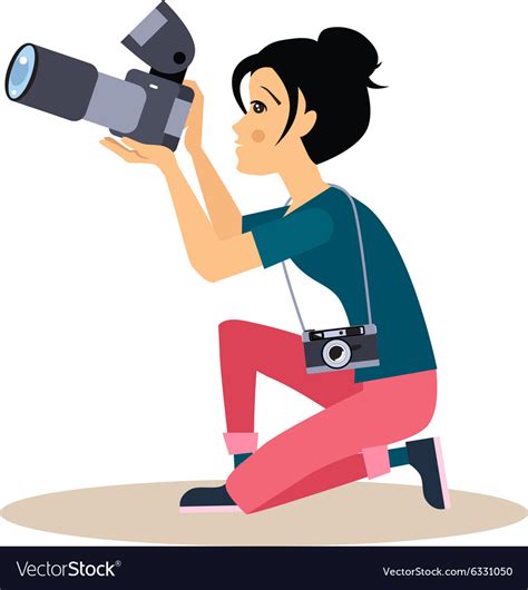 Girl Photographer In Flat Style Royalty Free Vector Image