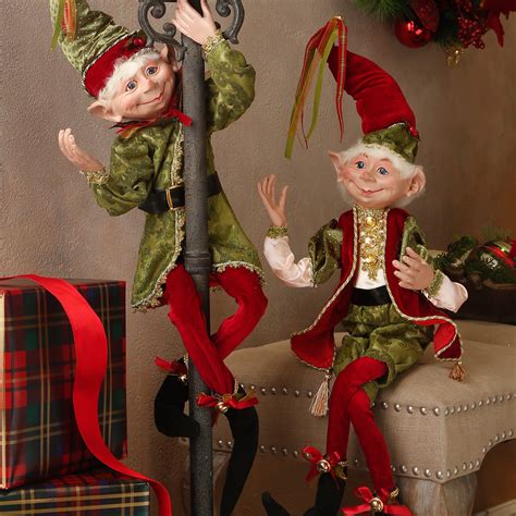 Classic Christmas Elves Dressed Up Elf Dolls