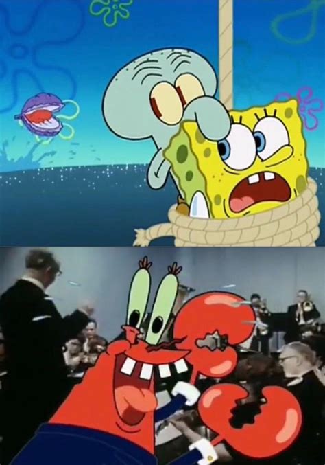 Mr Krabs Feeds Spongebob And Squidward To The Clam Meme