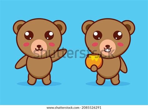 Vector Set Cute Bear Characters Stock Vector Royalty Free 2085526291