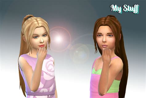 Mystufforigin Indecision Hairstyle For Girls ~ Sims 4 Hairs