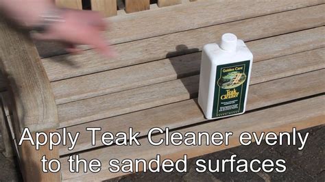 Use a soft scrub brush for removing. How to Restore Your Teak Garden Bench - YouTube