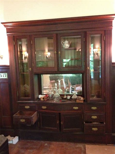 Built in china cabinet ideas. Victorian Built in Oak Cabinet Buffet China Cabinet | eBay ...