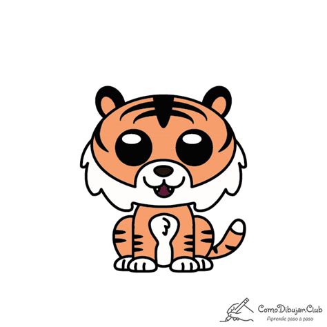 Cómo dibujar un Tigre Kawaii COMODIBUJAR CLUB