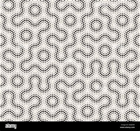 Vector Seamless Irregular Rounded Dotted Lines Geometric Pattern Stock