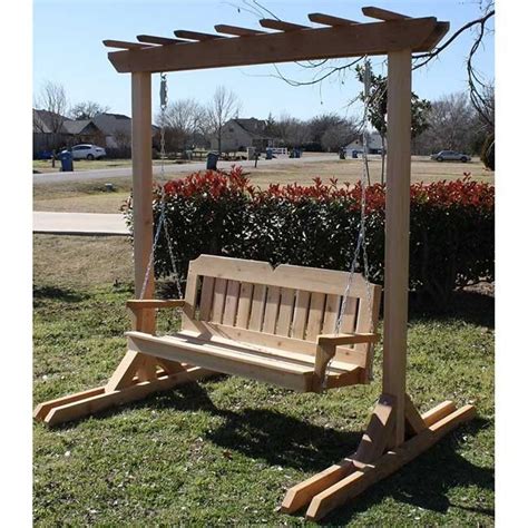 Tmp Outdoor Furniture Red Cedar Post Style Arbor With Victorian Swing