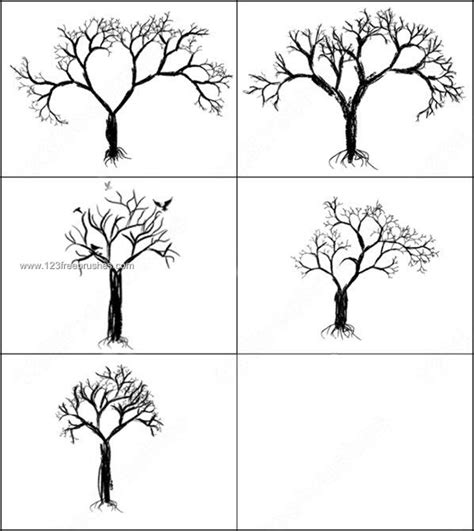 34 various tree shapes 8 11 inches 300 dpi high quality. Tree Brush for Photoshop | Photoshop Free Brushes ...