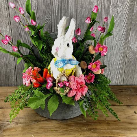 Bunny Rabbit Arrangement Floral Atrangment Easter Arrangment Easter
