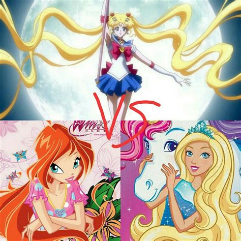 Winx Club Bloom And Barbie Vs Sailor Moon Crystal Zelda Characters Disney Characters Fictional