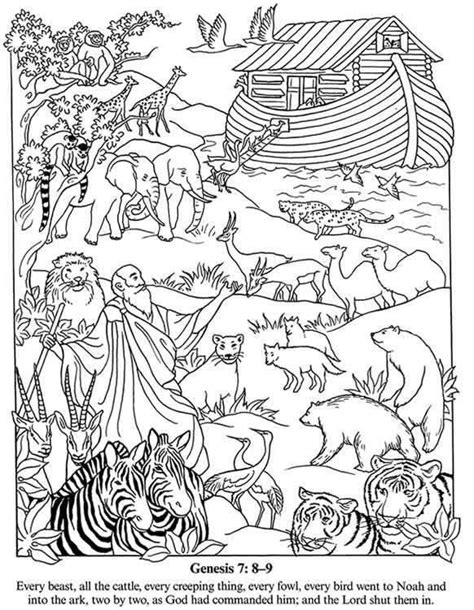 Noah Has The Animals Enter The Ark Two By Two Disegni Da Colorare