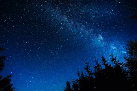 Starry Night Dark Blue Sky Wallpaper