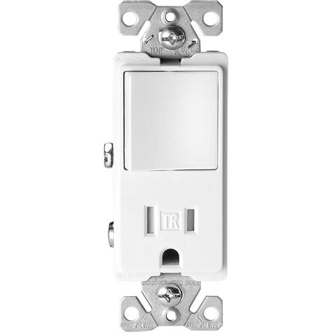 Eaton White 15 Amp Decorator Tamper Resistant Commercial Outletswitch