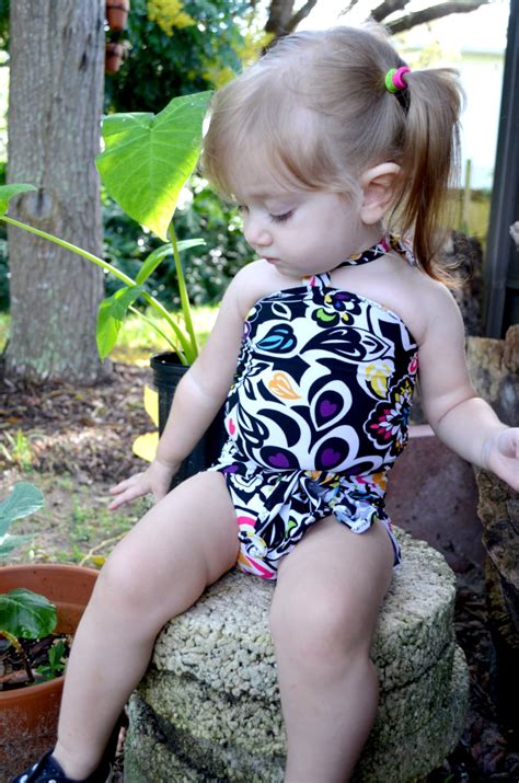 Baby Bathing Suit Black With Neon Flowers Wrap Around Swimsuit Etsy