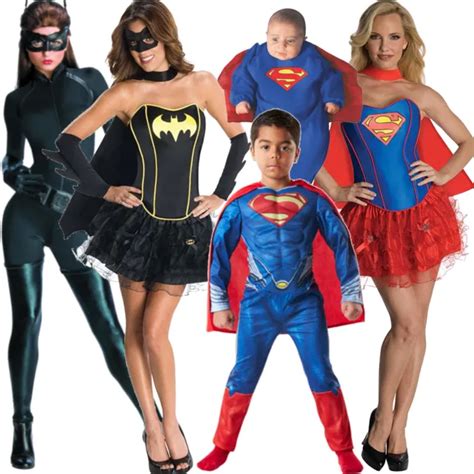 Superheroes Superman Supergirl Batgirl Catwoman Costume Disguise Women