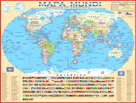 Mapa Geo Político Mundial Mundi Gigante Medindo 120 X 090m R 1695