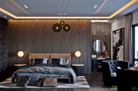 Modern Dark Bedroom On Behance