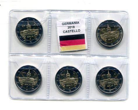 Germania 2018 2 Euro Commemorativi Castello Le 5 Monete Delle 5