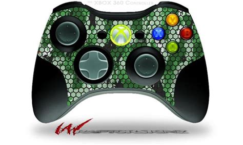 Xbox 360 Wireless Controller Skins Hex Mesh Camo 01 Green Wraptorskinz