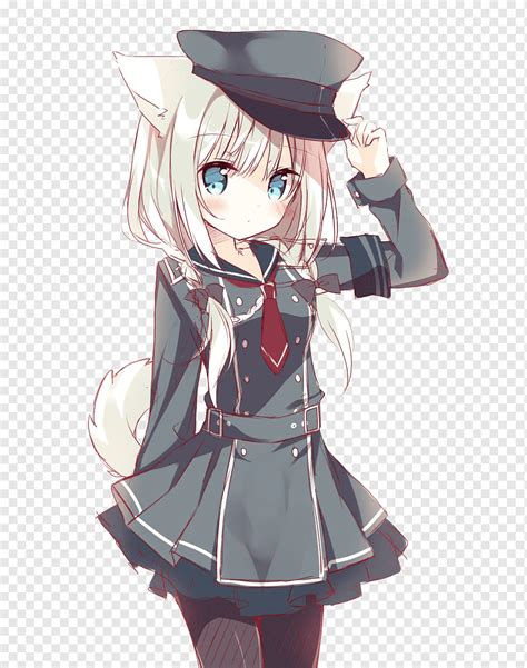 Catgirl Kawaii Anime Chibi Gato Animales Pelo Negro Manga Png Pngwing