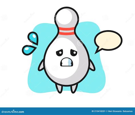 Bowling Pin Mascot Character With Afraid Gesture Stock Vector Illustration Of Frustrated