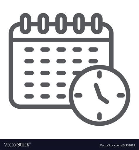 Schedule Line Icon Organizer And Time Calendar Vector Image