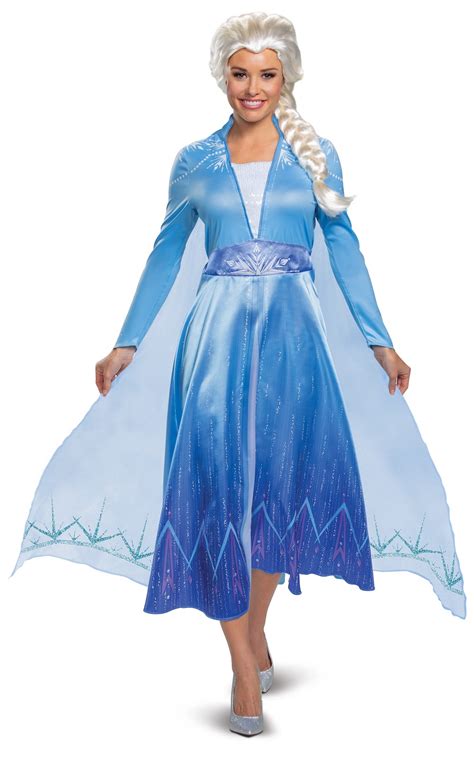 Disney Frozen Ii Elsa Deluxe Adult Womens Costume Blue Dress Licensed Sm Xl Ebay