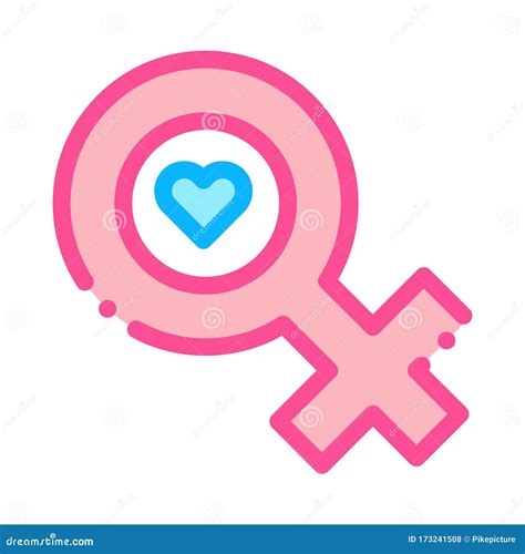 Female Mark Heart Icon Vector Outline Illustration Stock Vector Illustration Of Human