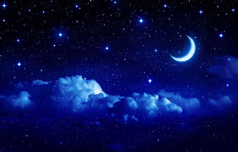 Download Romantic Blue Moon And Stars Wallpaper