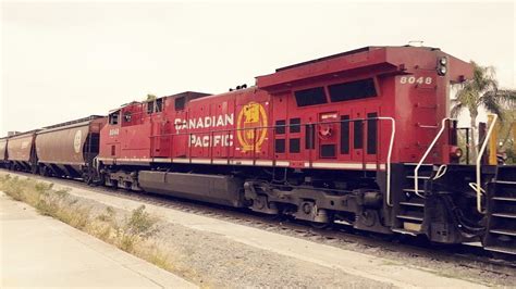 Cp In Grain Train Of Bnsf N° 6677 Es44c4 And Dpus Mid 8491 Sd70ace