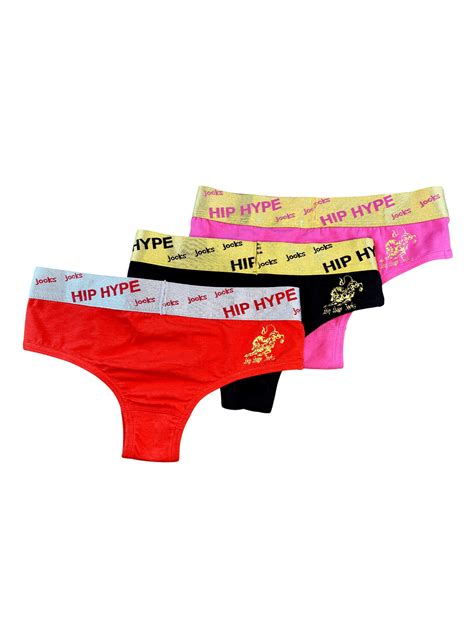 Hip Hype Jocks Women Assorted Cotton Brief Panty Sexy Cheeky Cotton Comfort Stretch Brief