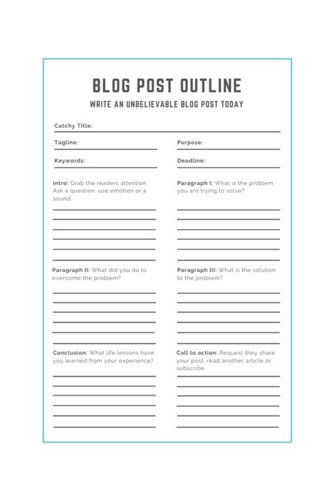Blog Post Outline Template Write Marketers Coschedule Blogger Tips