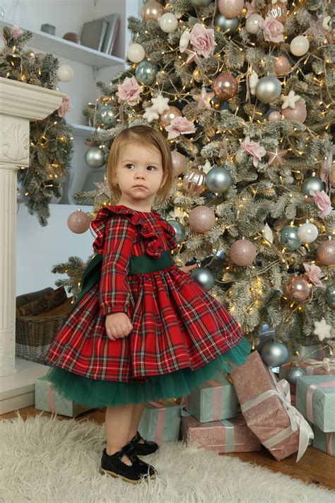 Infant Christmas Dress Red Plaid Baby Girl Dress With Bow Etsy Hong Kong