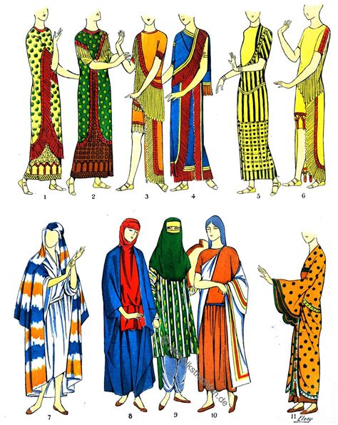 Assyrien Mesopotamien Kleider MÄntel Und Schals Orange Gown Yellow Gown Green Gown