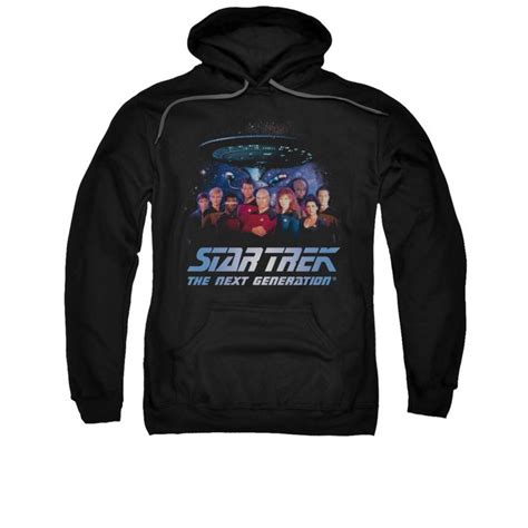Star Trek The Next Generation Hoodie Sweatshirt Space Group Black