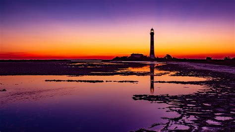 Wallpaper Lighthouse Sunset Dawn 4k Nature 16328