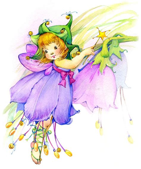 How to draw a butterfly fairy,. Download Flower Fairy. Watercolor Drawing Stock ...