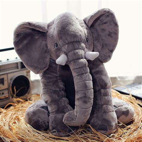 60cm Height Large Plush Elephant Doll Toy Soft Kids Sleeping Back