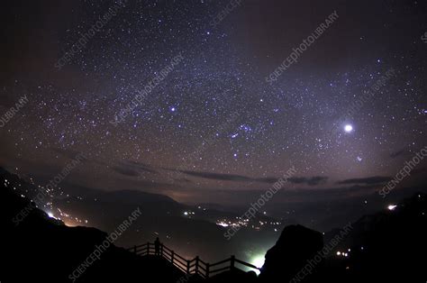 Milky Way Over Mountains China Stock Image C0404551 Science